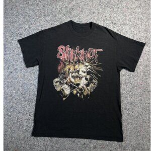 VTG 00s Slipknot  Concert Tour Band Black Shirt sz Medium Nu Metal Korn